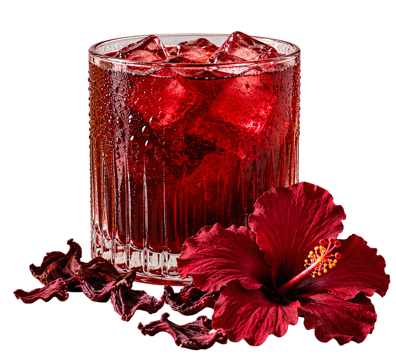 Ruby Jamaica agua fresca with ice and hibiscus