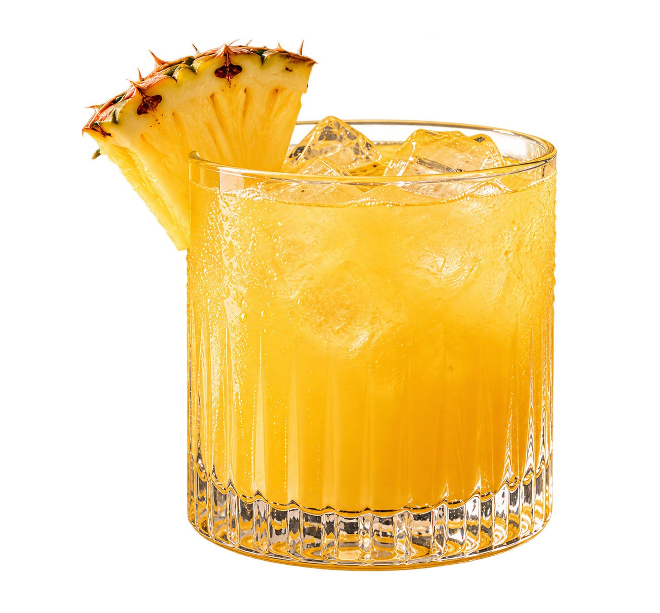 Golden Piña agua fresca with ice and pineapple